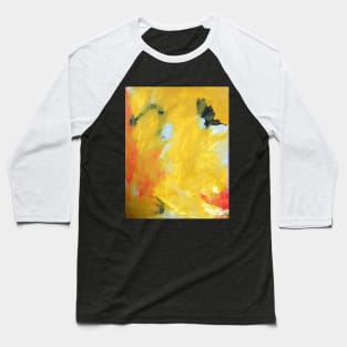 Abstract Yellow flower Baseball T-Shirt